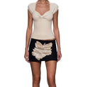 Alvin Valley Beige Knit Ribbed Tank Top with Knot Detail - US 4 (EU 38)