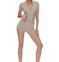 Poof Excellence Beige Cable Knit Cardigan Sweater Topper - Size S