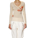 Roberto Cavalli Ivory Embellished Top - Size S