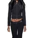 Citrine Black Blazer with Contrast Stitching - Size 6