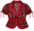 Peep Studio Burgundy Lace Blazer Blouse - Size M