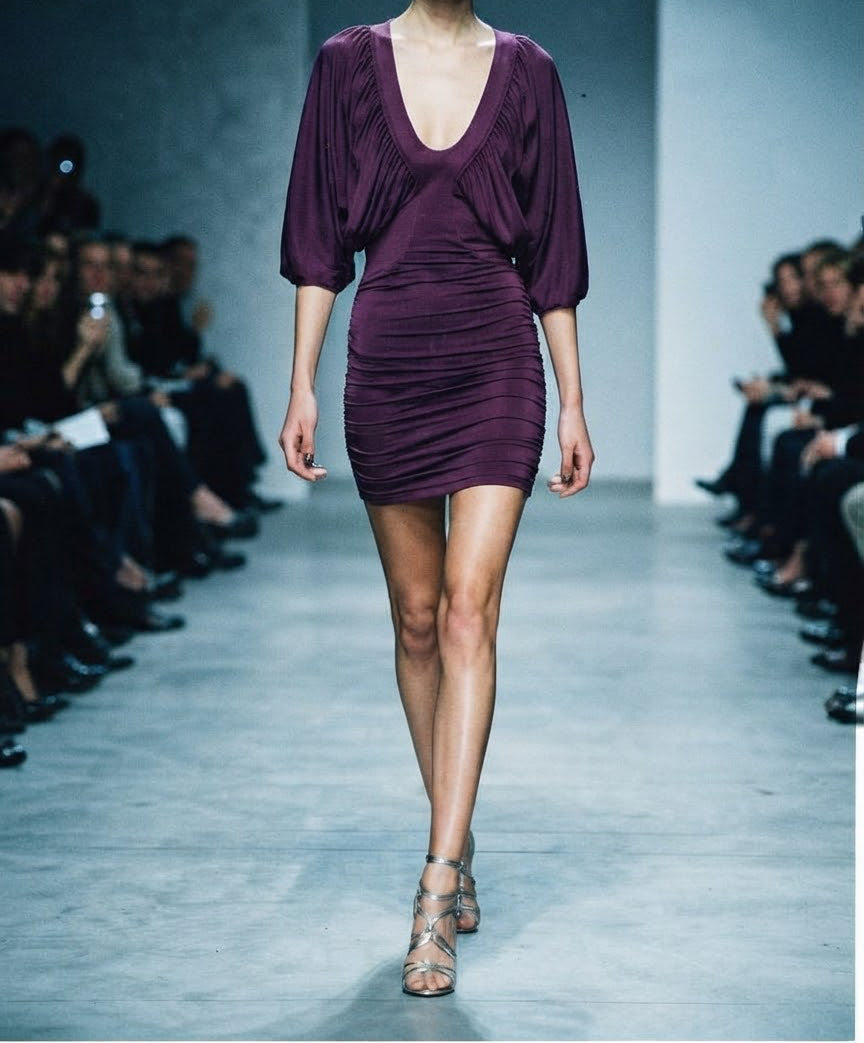 Purple Ruched Backless Dress