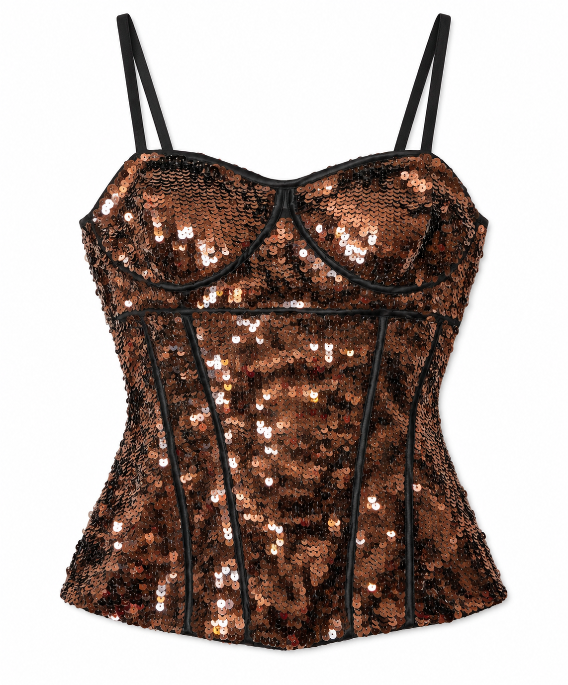 Cache Luxe Gold Sequin Corset Top - Size M