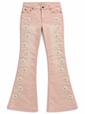 Vintage Michael R. Dan Pink Bead-Embellished Bootcut Jeans - Size 28