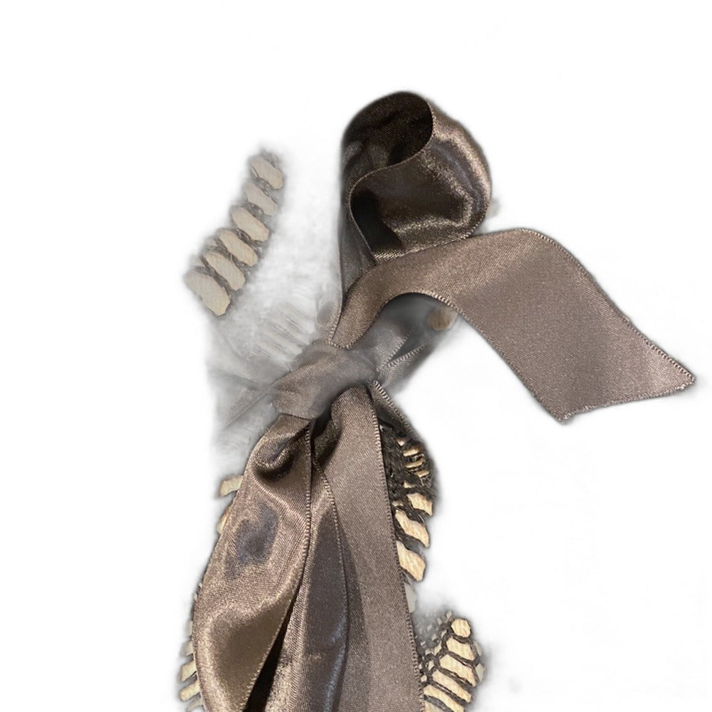 Le Chat Paris black open knit cardigan with satin bow - view 11
