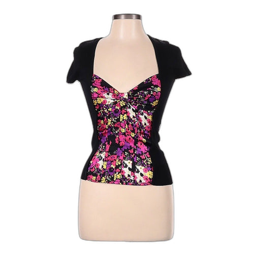 bebe floral short-sleeve top - front
