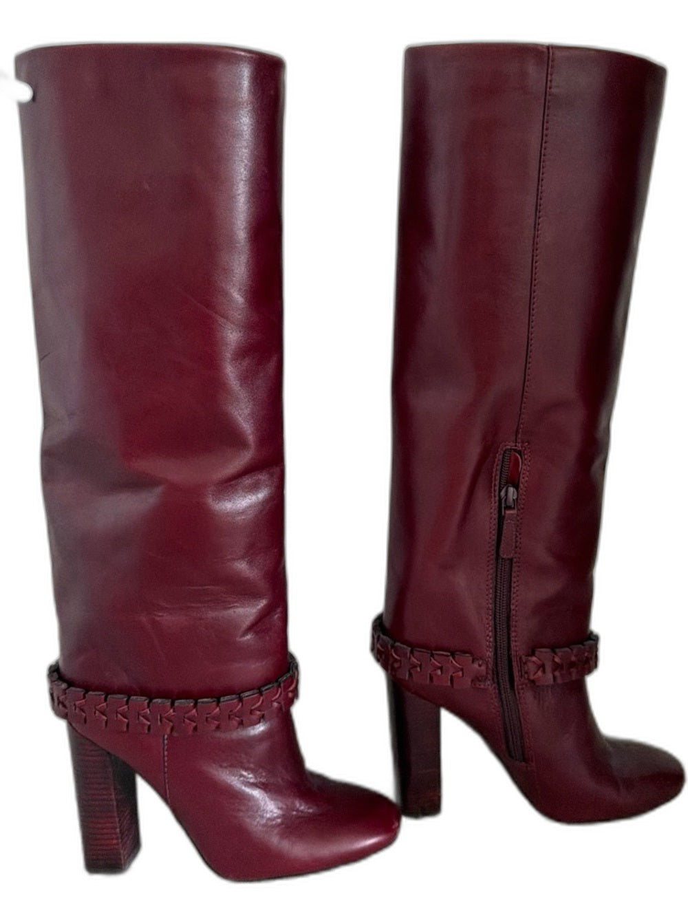 Tory Burch Sarava red leather over-the-knee boots - front