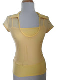 Natau Y2K 2-piece yellow tank and mesh over shirt set - front