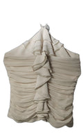 Nine West beige halter evening top with ruffle detail - front