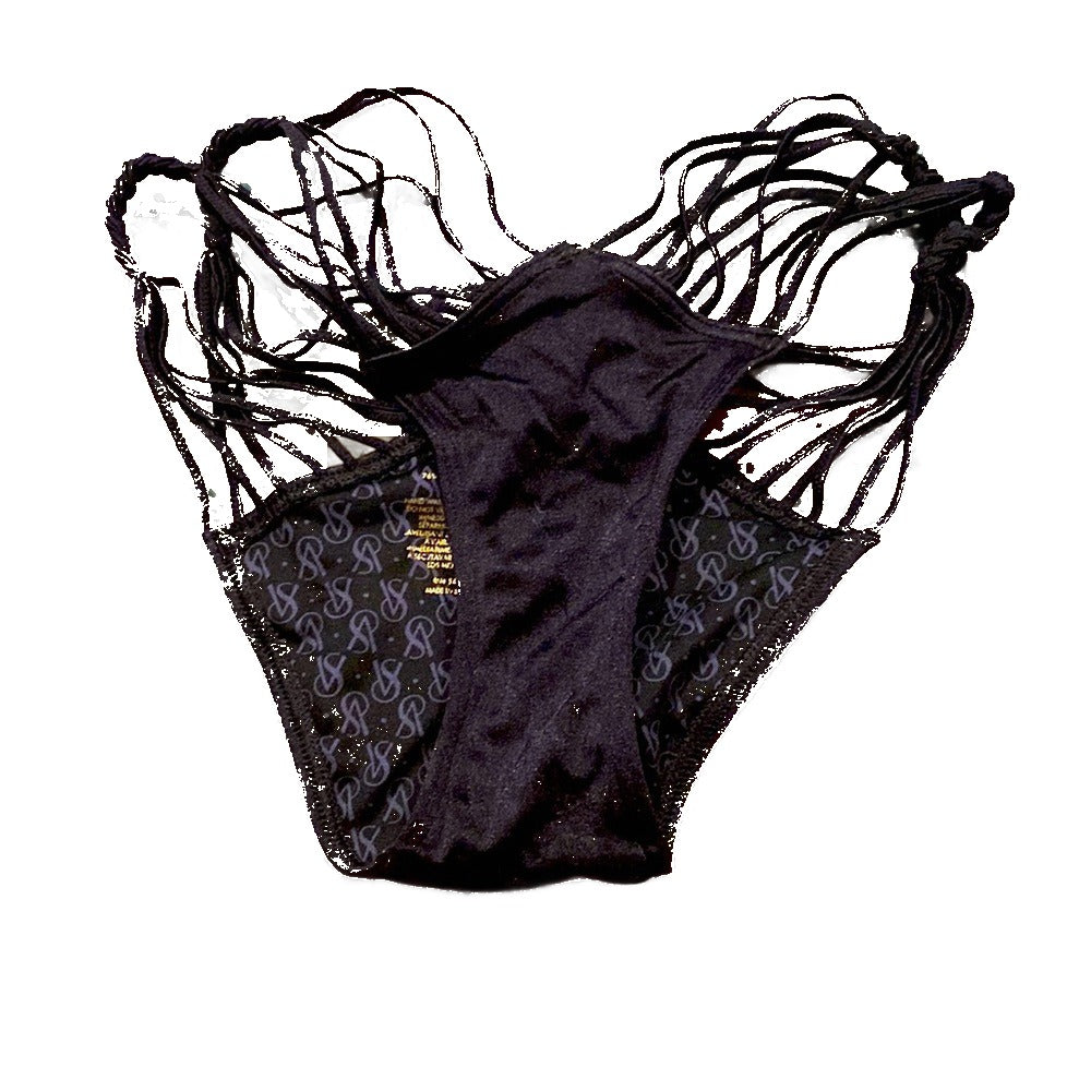 Victoria's Secret black lace bikini bottoms - back view