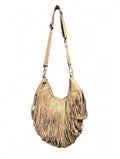 Katherine Kwei Tan Fringed Hobo Bag