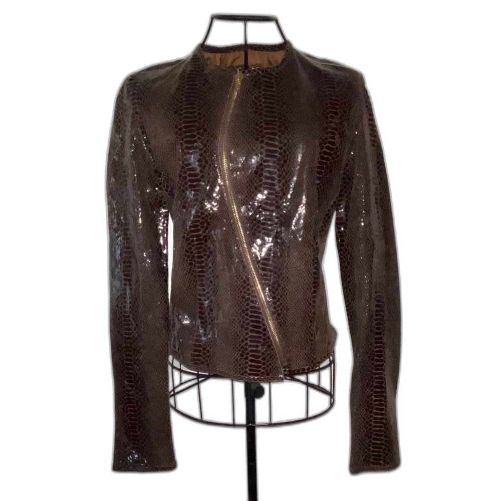 Tarah Smith faux snake skin jacket - front