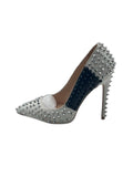 FSJ white/black studded rivet stiletto pumps - front