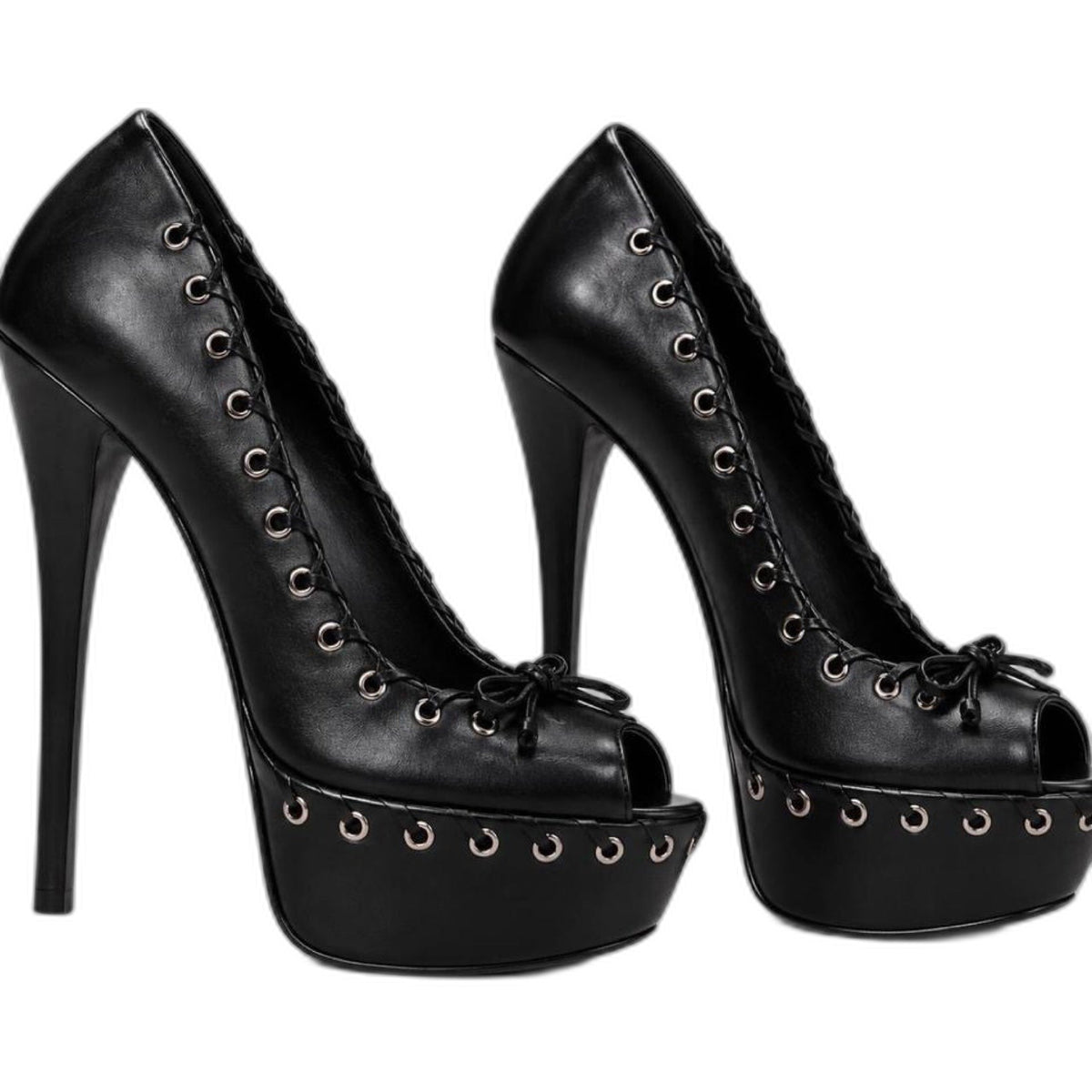 Vintage Stuart Weitzman Whippet platform heels in black