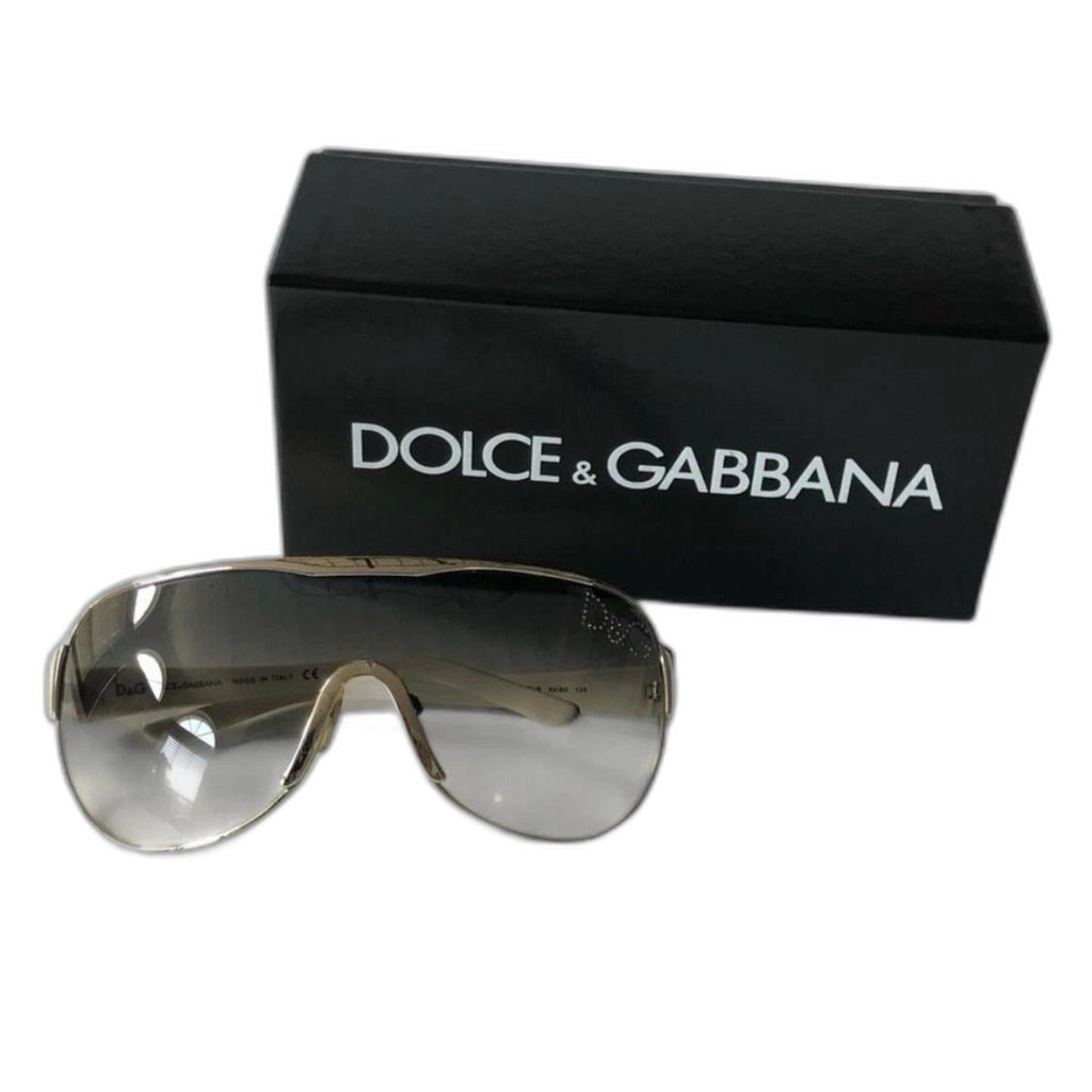 Dolce & Gabbana crystal logo shield sunglasses with original box