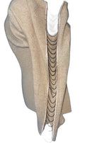 Catherine Malandrino beige sweater - open back with draped chain detail