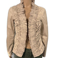 LondonJean beige ruffled blazer on mannequin - front