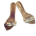 Robert Clergerie mother-of-pearl mosaic kitten heel slides - top view