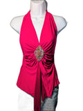 Prada Y2K fuchsia pink jewel-accent halter top - view 1