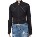Citrine black blazer with contrast stitching - front