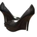 bebe Spectacular Sky-Highs black wedge shoes - photo 1