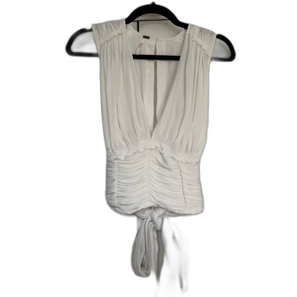 Free People white ruched sleeveless top - view 2