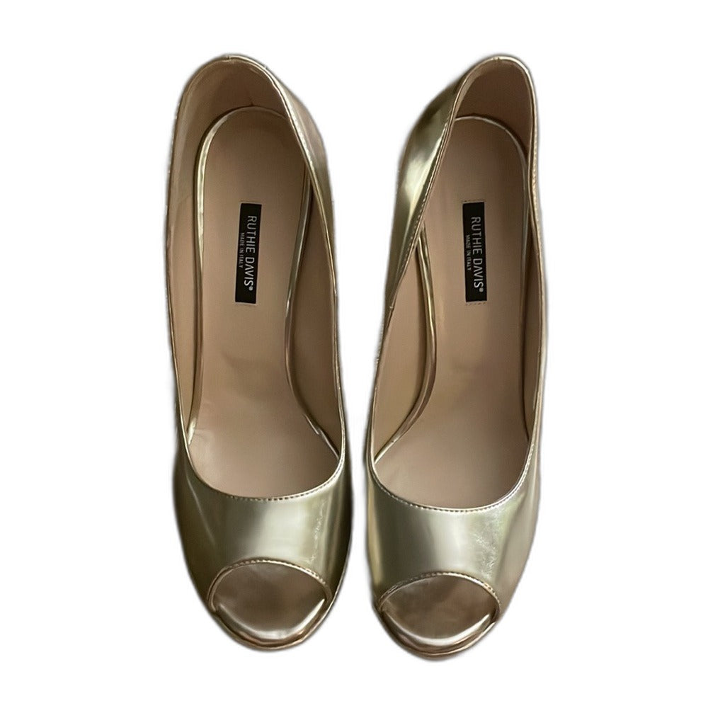 Ruthie Davis gold patent platform pumps, EU 40 fits US 9.5 - view 2