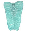 Charlotte Russe teal strapless ruched top with lace applique - view 2