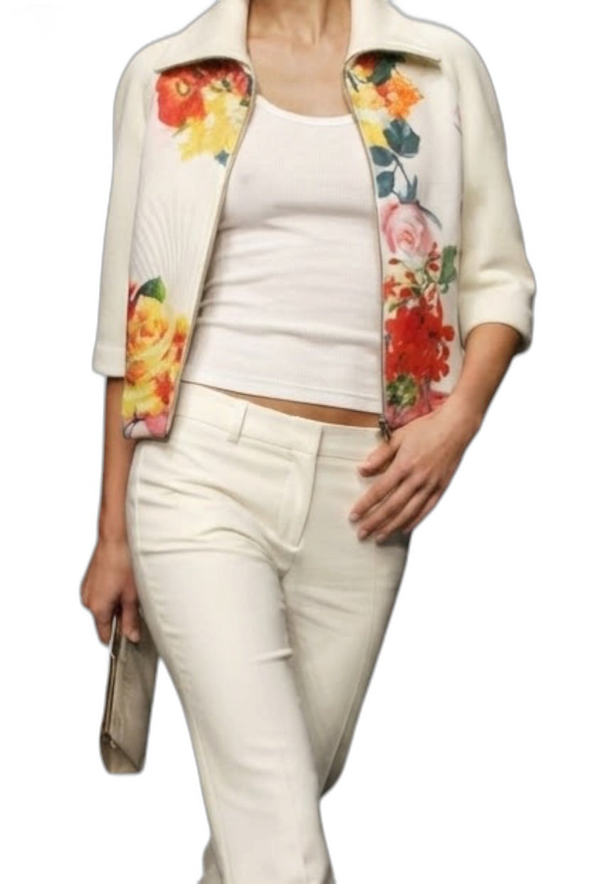 Blugirl Blumarine Floral Zip Jacket - Size M