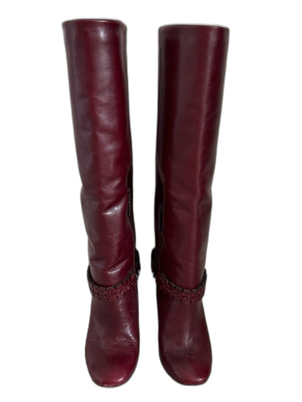 Tory Burch Sarava red leather over-the-knee boots - view 2