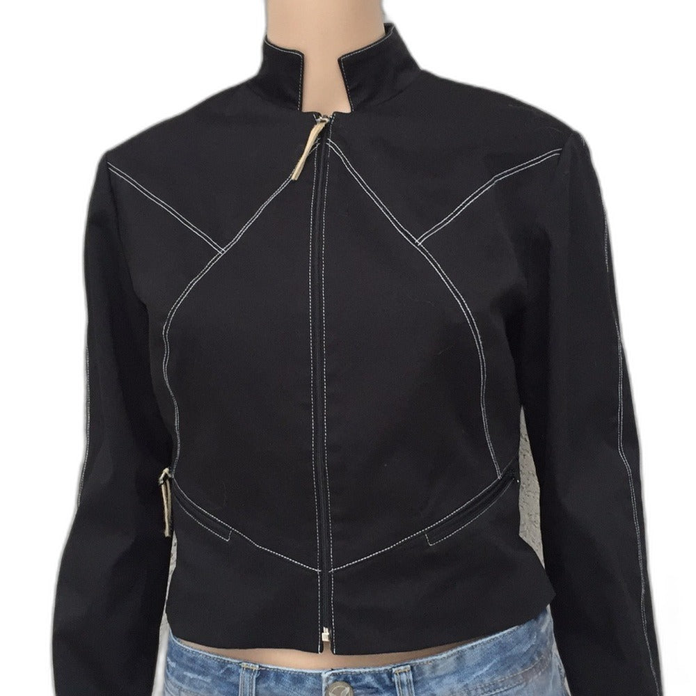 Citrine black blazer with contrast stitching - view 2