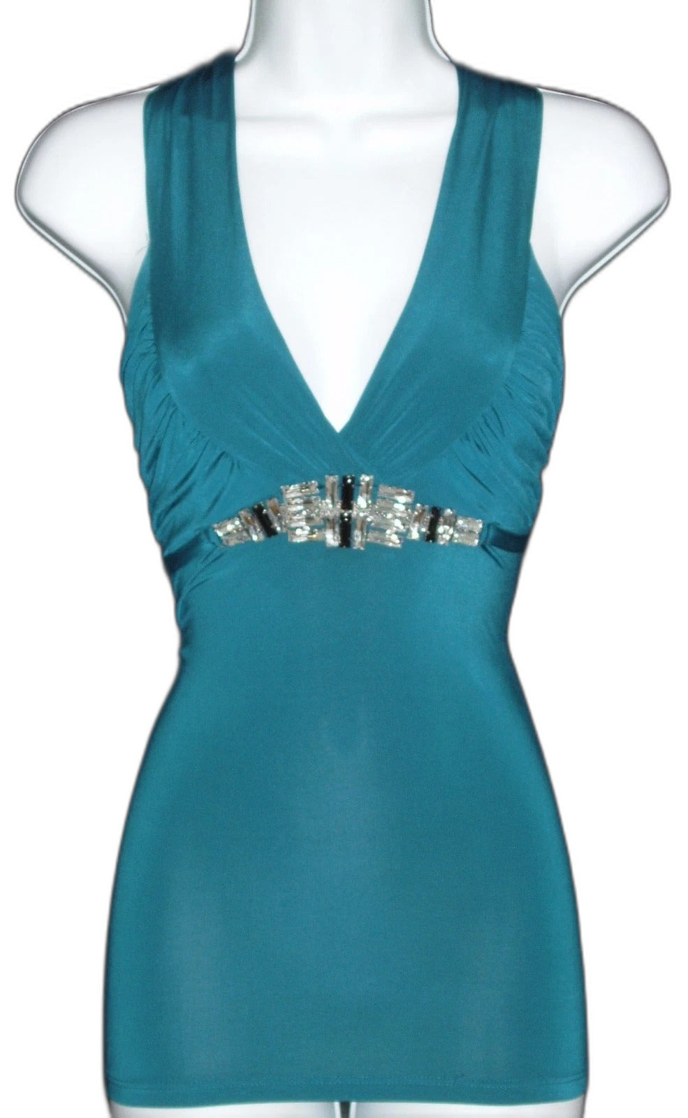 Wet Seal crystal rhinestone halter top in emerald green - view 2