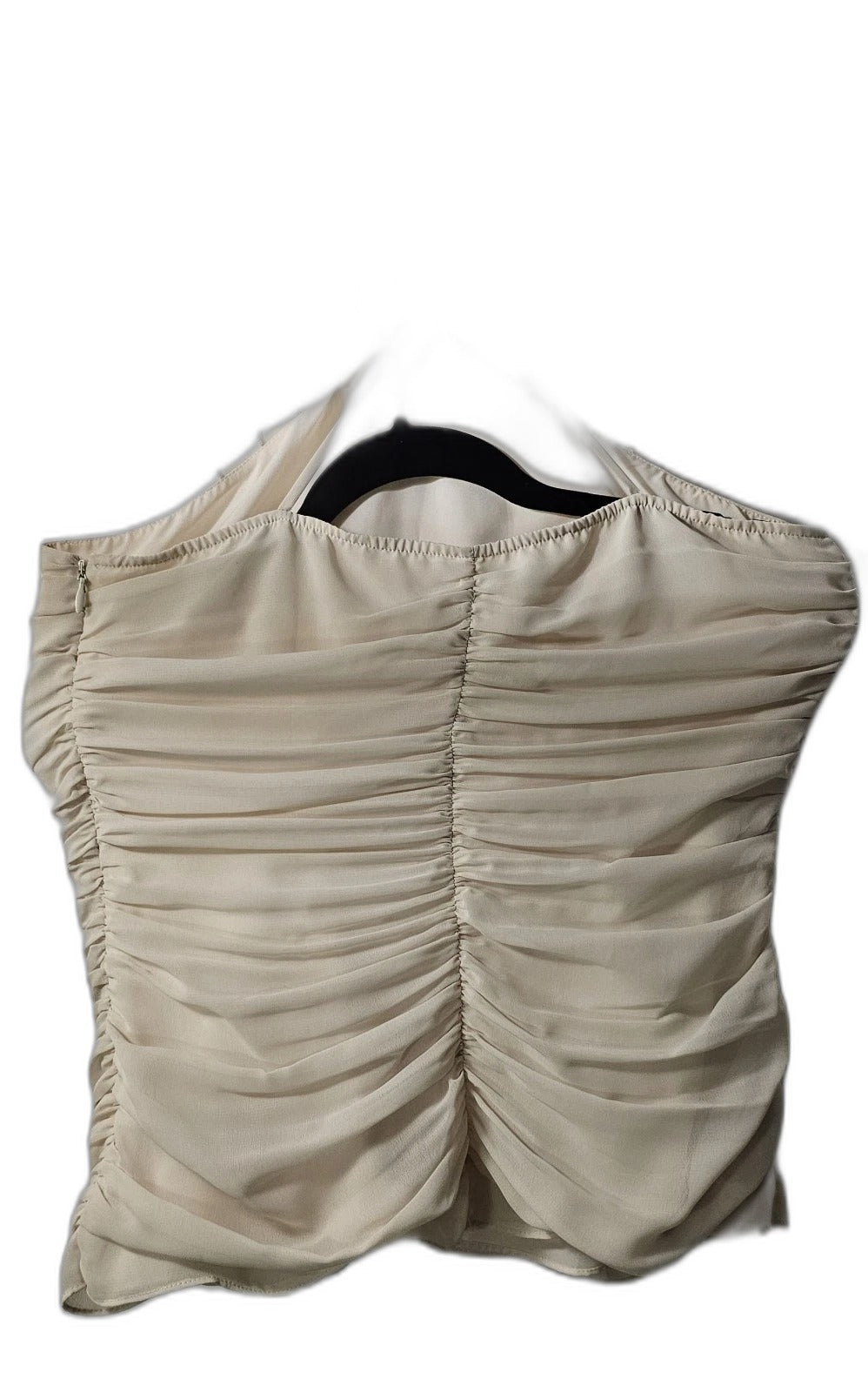 Nine West beige halter evening top with ruffle detail - view 2