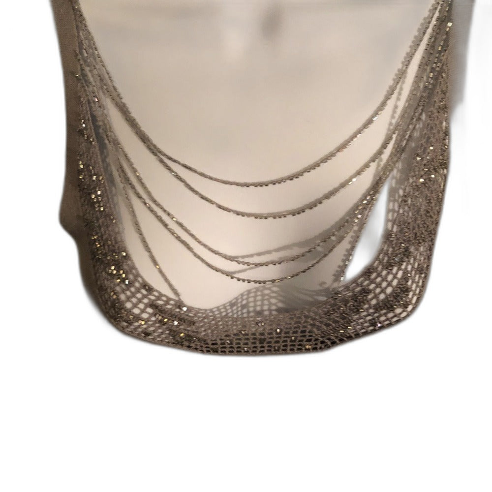 BCBGMaxAzria grey knit midi dress with silver beading - view 2