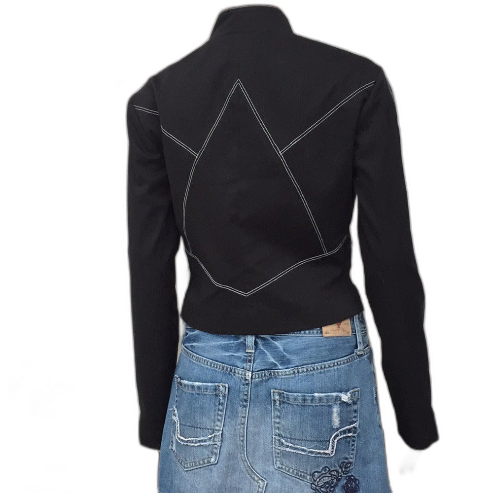 Citrine black blazer with contrast stitching - view 3