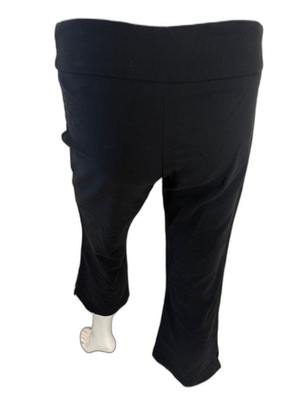 Y2K vintage Eye Candy black low-rise capri pants with lace-up fringe belt - view 3