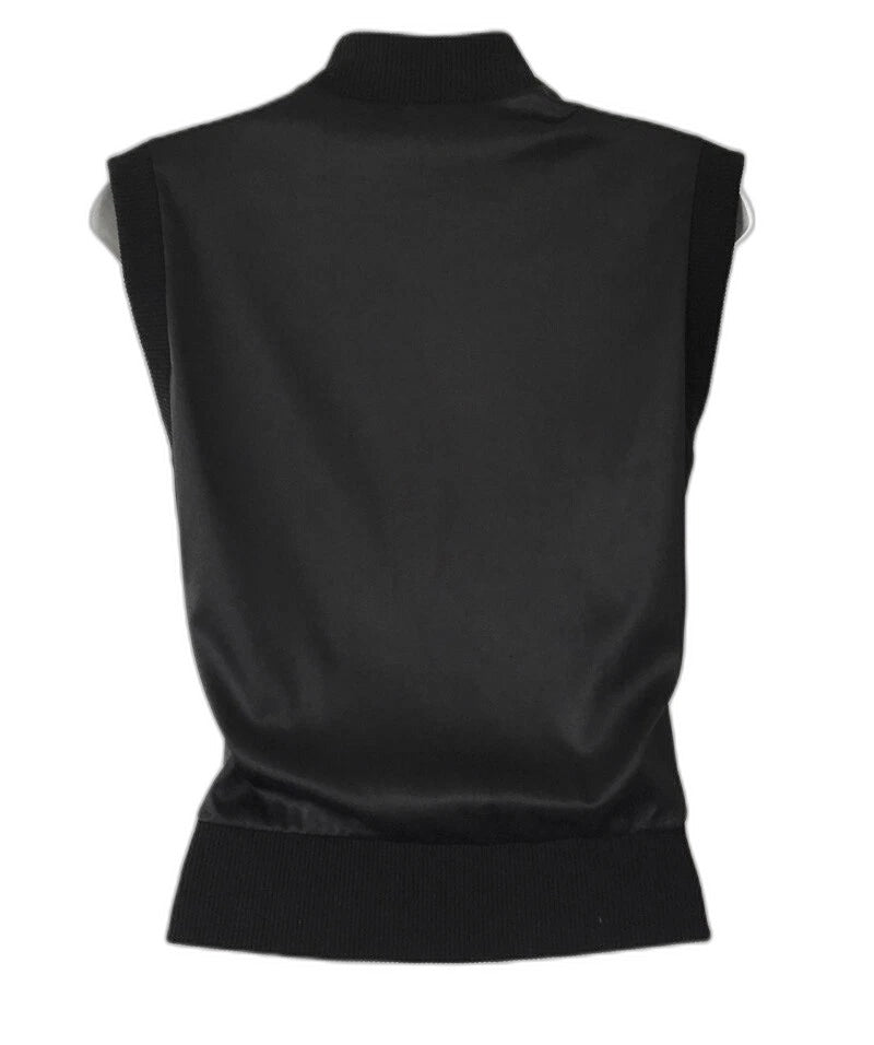 Sharagano black ruched satin vest top - view 3