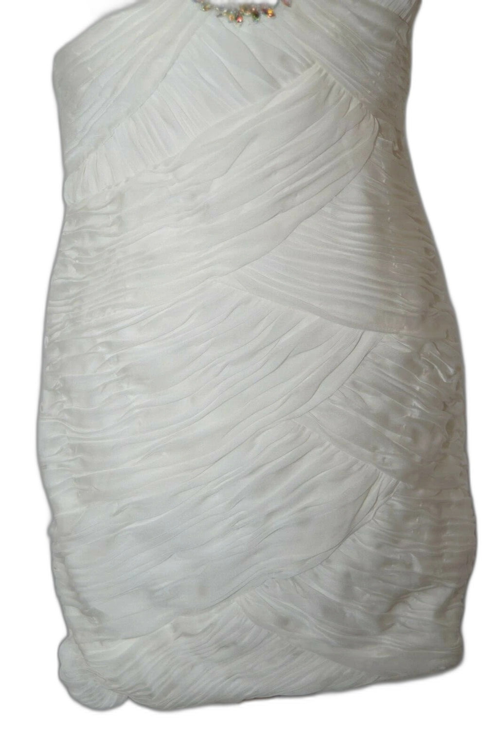 Dave & Johnny vintage white ruched sequin dress - view 3