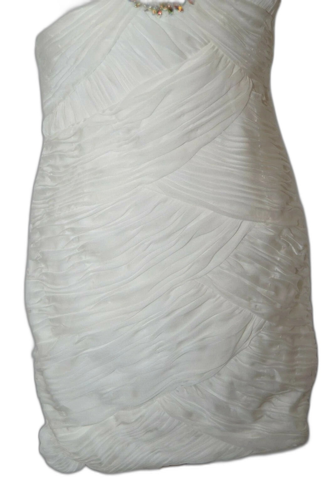 Dave & Johnny vintage white ruched sequin dress - view 3