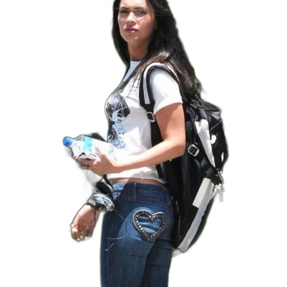 Frankie B Heart of Steel flare jeans - worn with white top