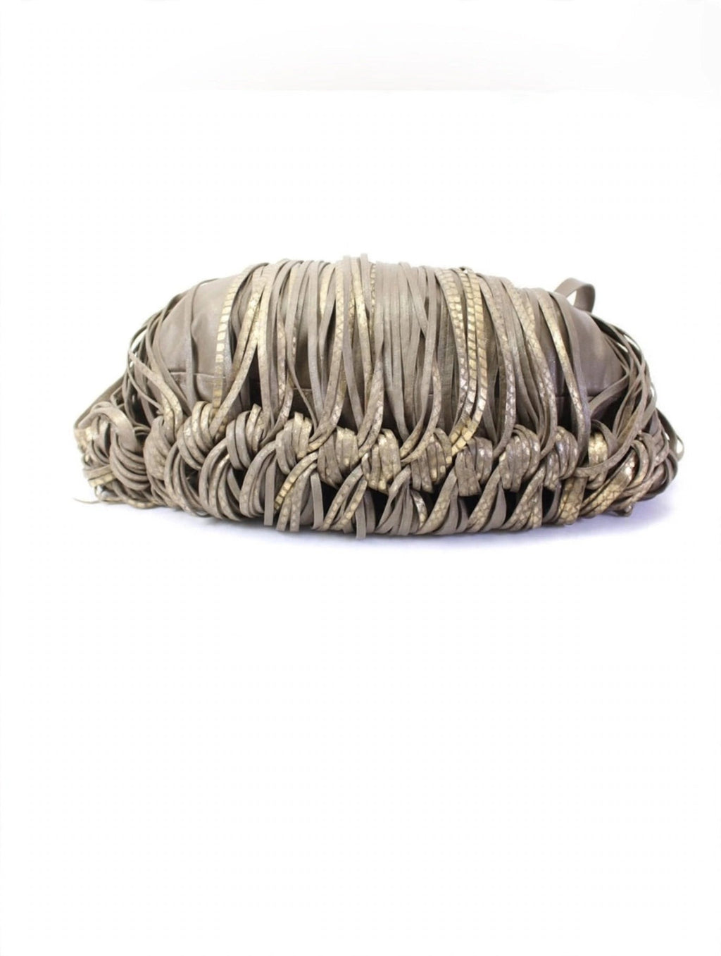 Katherine Kwei Tan Fringed Hobo Bag