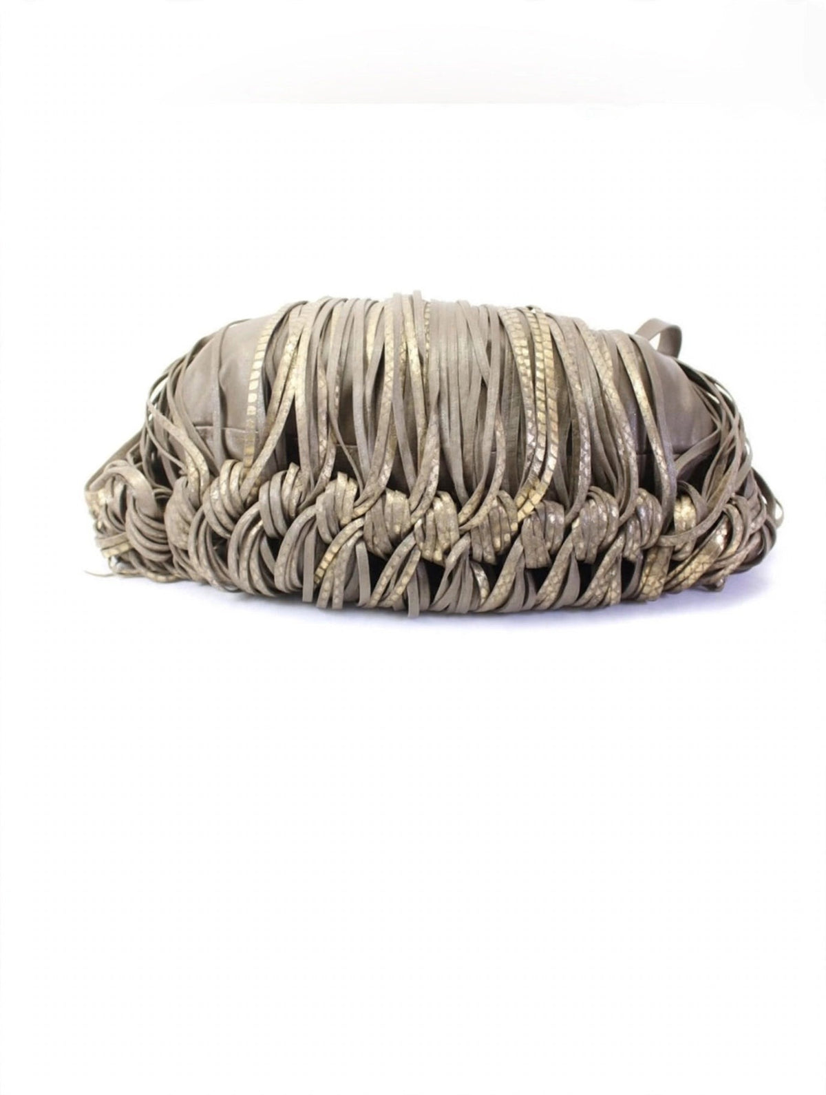Katherine Kwei Tan Fringed Hobo Bag