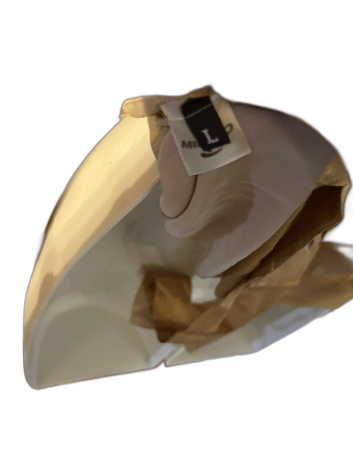 Gold satin wrap blouse with tie waist - view 3