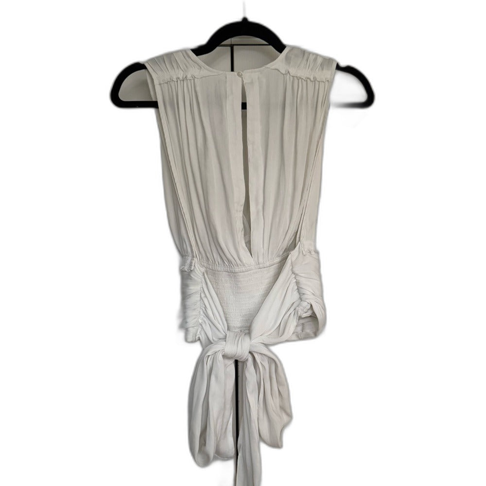 Free People white ruched sleeveless top - view 3