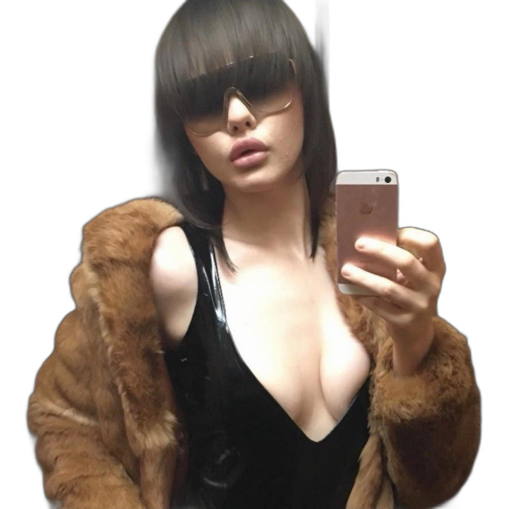 Dolce & Gabbana crystal logo shield sunglasses - worn