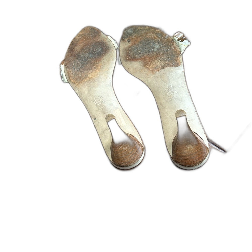 Robert Clergerie mother-of-pearl mosaic kitten heel slides - soles and kitten heel