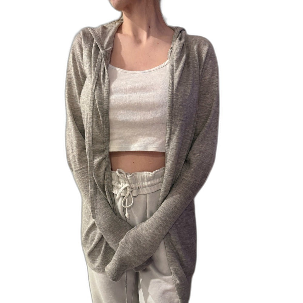 Thomas Wylde cashmere hooded sweater worn - front