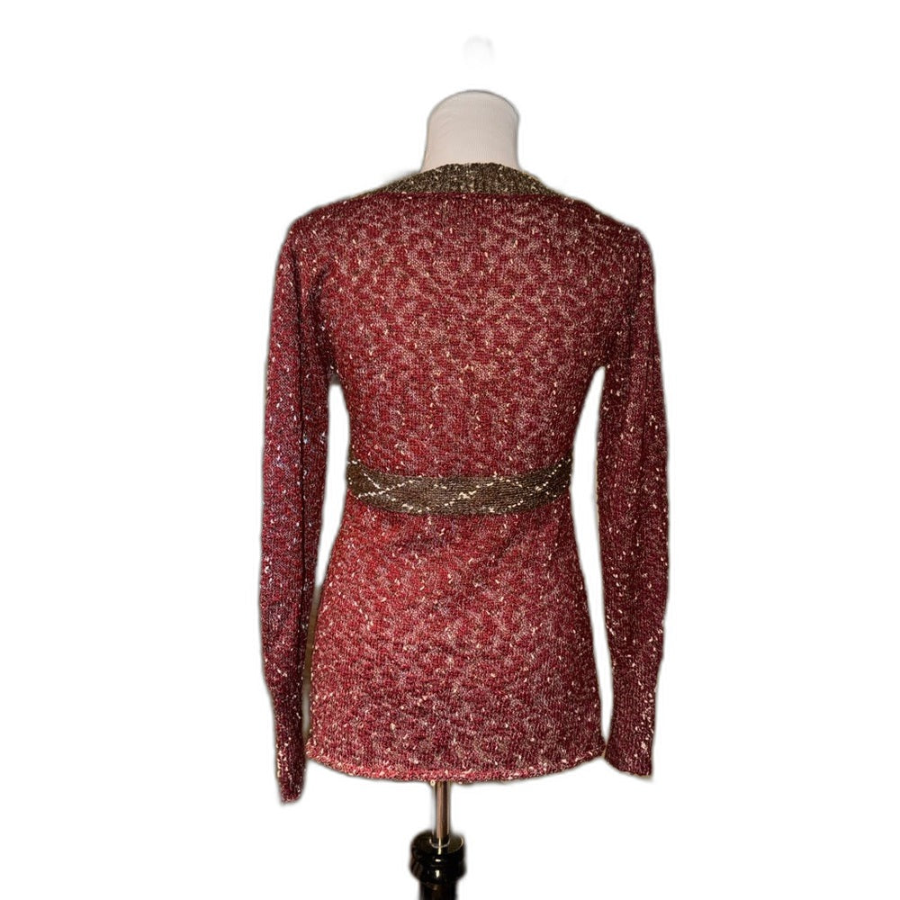BKE burgundy knit babydoll sweater top - view 4