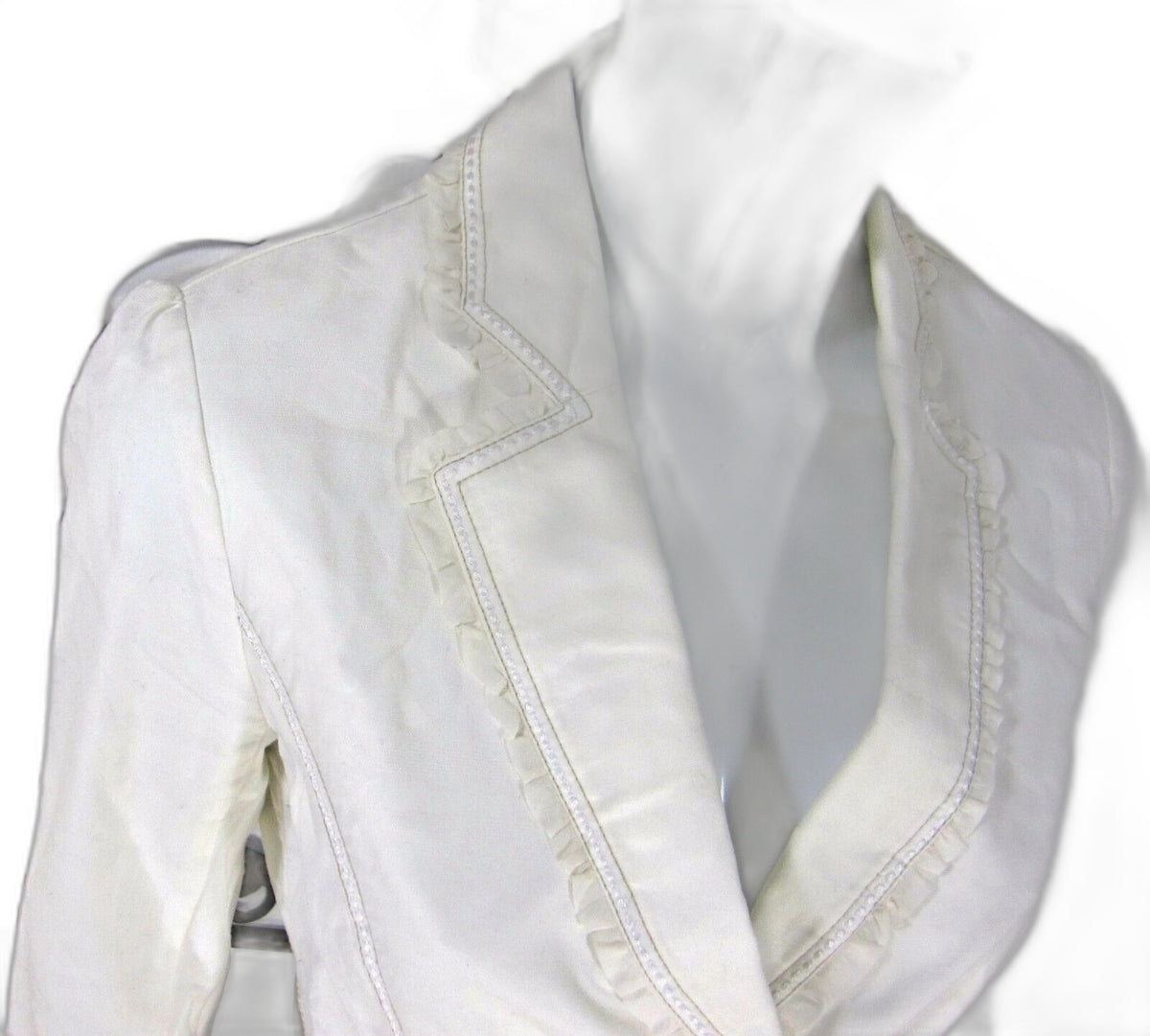 White House Black Market ivory belted blazer jacket - view 4