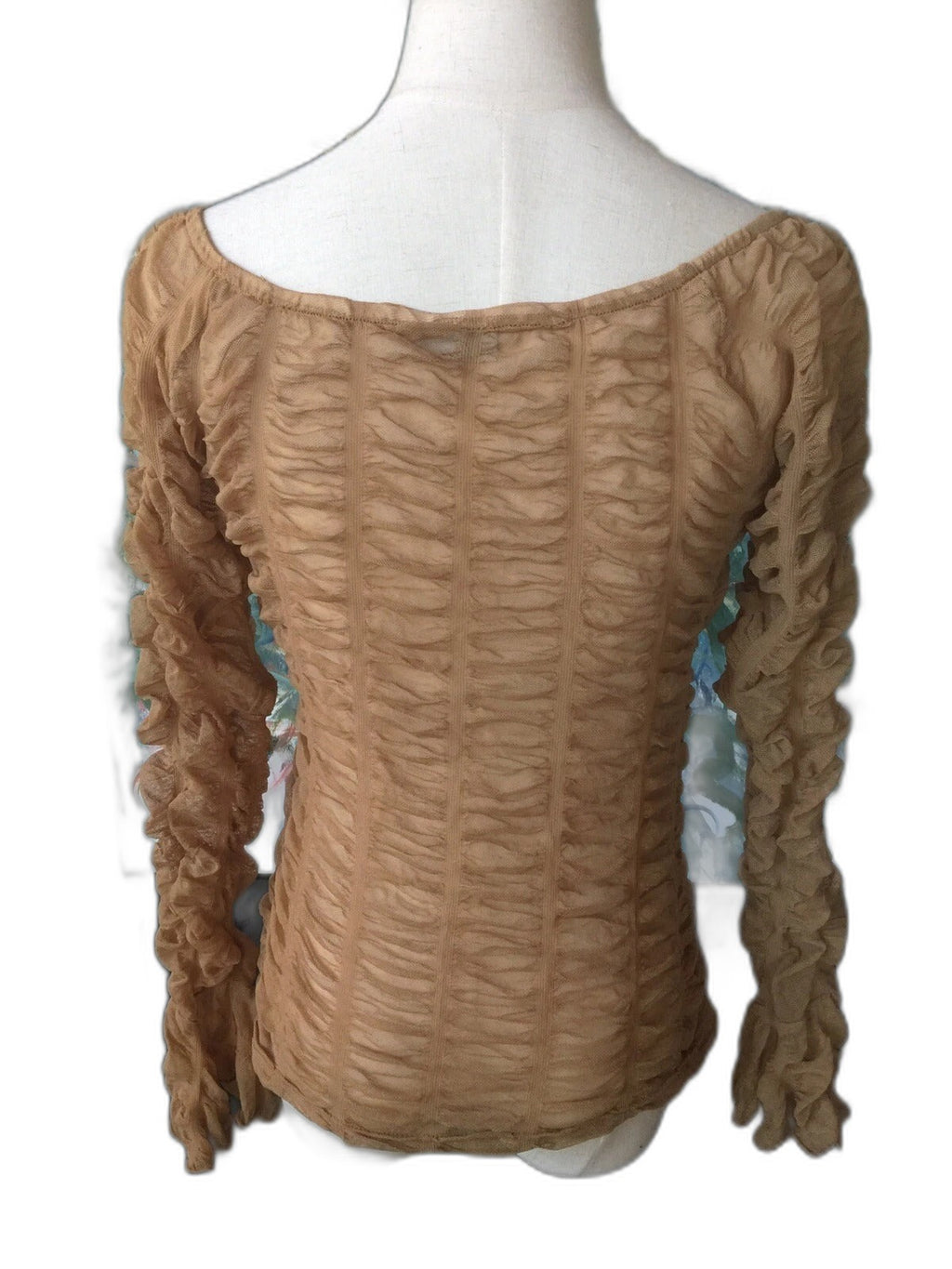 Luxx sheer ruched net top - back view
